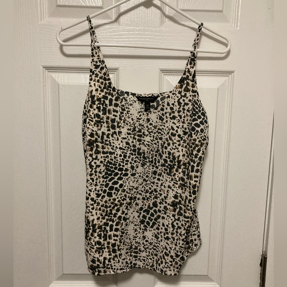 *Banana Republic New Cream Animal Print Sleeveless XS Camisole Top #A